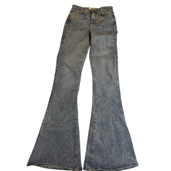 7 For All Mankind Ultra High Rise Skinny Flare Jeans Light Wash Size 27 stretchy - Picture 3 of 16